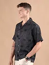 Black Printed Cuban Shirt